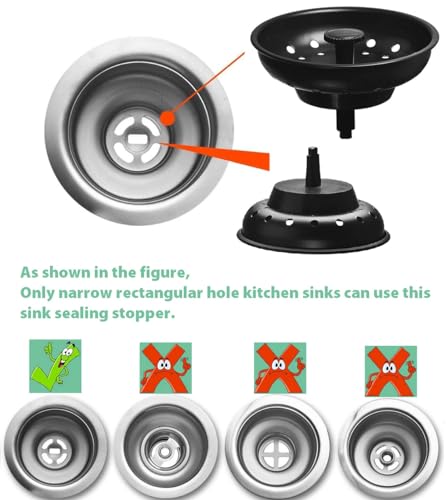 Colador para fregadero de cocina 4 piezas negro miniatura 2
