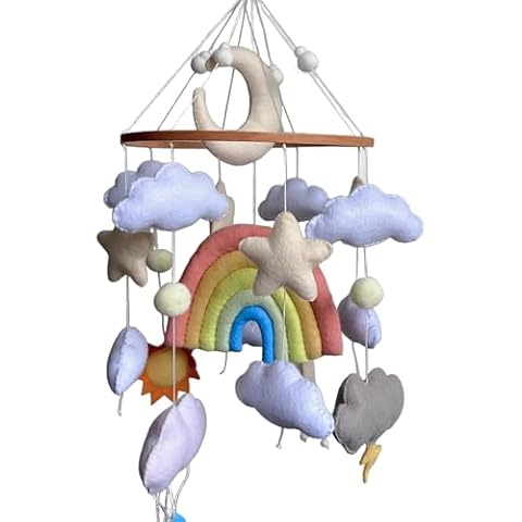 Weather Nursery Mobile with Soothing Motion Cover
