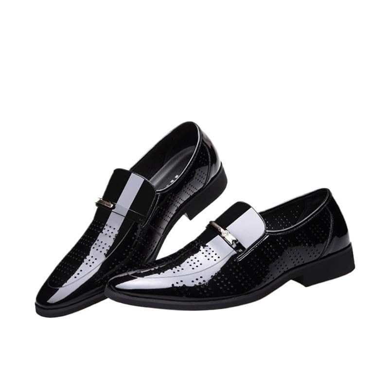 Men's Cutout Mesh Handmade Casual Loafers Lightweight Slip On Moccasins Summer Breathable Driving Shoes for Driving Walking Wedding Outdoor Indoor Daily Soft Sole Casual Shoe