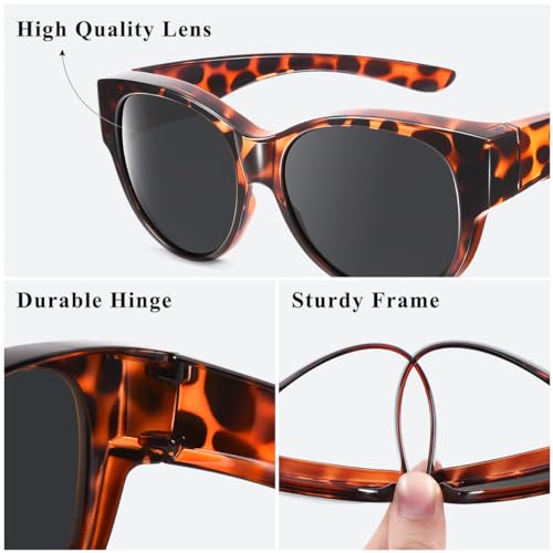 Br’Guras Oversized Polarized Fit over Sunglasses Over Glasses for Men and Women4