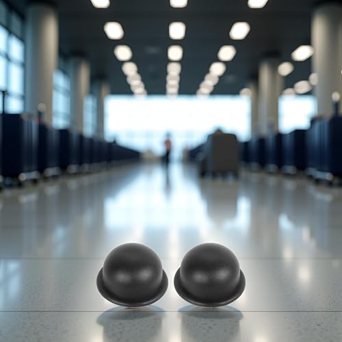 Image of 1Pair Black Replacement Plastic Stud Luggage Feet Pads for Luggage Bags Suitcase Stand Feet Luggage and Travel Gear Luggage Straps
