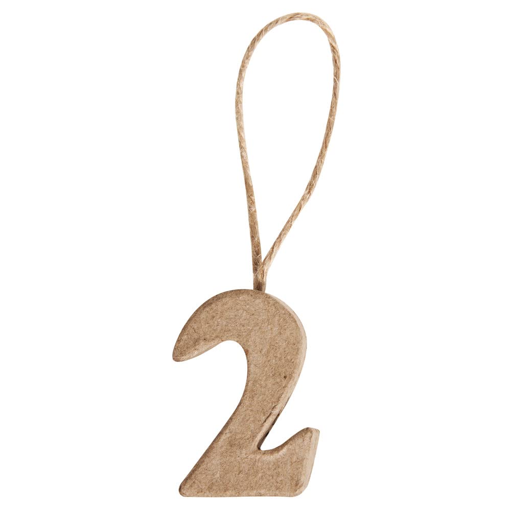 RAYHER 67103000 Pappmachã © Numbers 2 FSC Recycled 100%, 4x2,5x1 cm with H