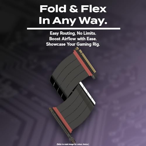 Image of LINKUP - AVA5 PCIE 5.0 Riser Cable (Open Box) | RTX5090 RX9070 GPU Ready | x16 128GB /s Speed | Compatible with N200R & NCASE M2 | Right Angle, Black 5cm (Total Length 9cm)