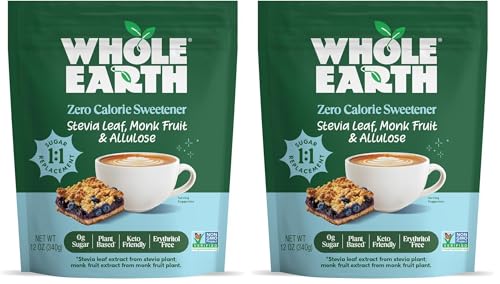 Whole Earth Sweetener Co. Allulose Baking Blend, Granulated, Plant-Based Sugar Alternative, 12 Ounces, 0.75 Pound (Pack of 2)