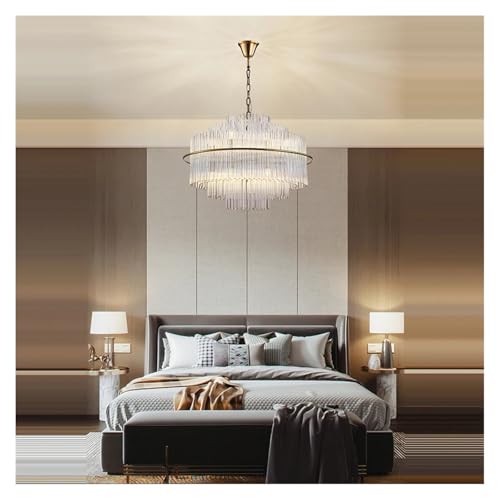Lampe à suspension G9 LED cristal lustre moderne or et chrome noir 50cm blanc