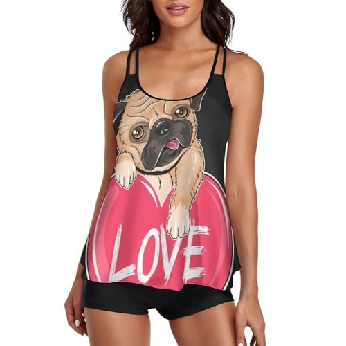 Maillot de bain tankini carlin pour femme avec short de garçon et robe de plage
