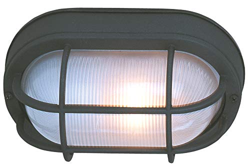 Image of Craftmade Z397-TB Bulkhead Outdoor Marine Flush Mount Ceiling Lighting, 1-Light 100 Watt (7 inch W x 11 inch H), Matte Black