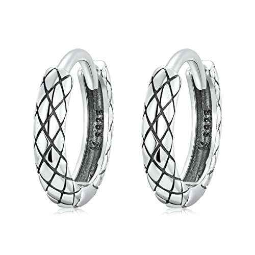 Boucles d'oreilles serpent argent créoles look rock