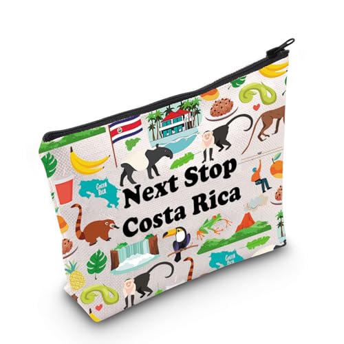 MNIGIU Costa Rica Symbols Souvenir Cosmetic Bag Costa Rica Vacation Gift Costa Rica Trip Makeup Bag Costa Rica Lover Gift North America Travel Gift