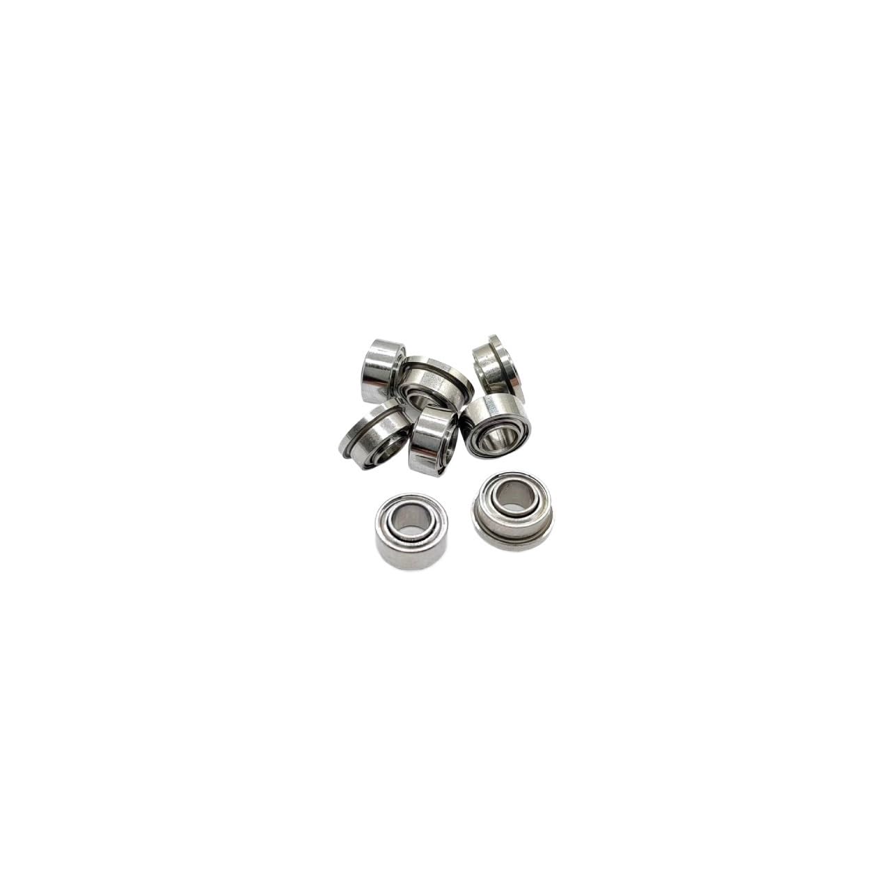Rodamientos de Bolas Miniatura con Brida SR144WZZ/SFR144WZZ (8 Unidades, 3,175 x 6,35 x 2,778 x 3,571 mm, Acero Inoxidable AISI 440)(SR144WZZ)