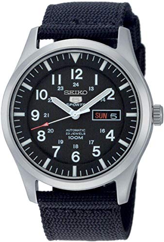Seiko Montre Homme Analogique Automatique avec Bracelet en Tissu – SNZG15K1