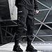 XYXIONGMAO Men's Black Fashion Tactical Streetwear Techwear Joggers Hip Hop Streetwear Sweatpants Cargo Pants for Men(Black,L)