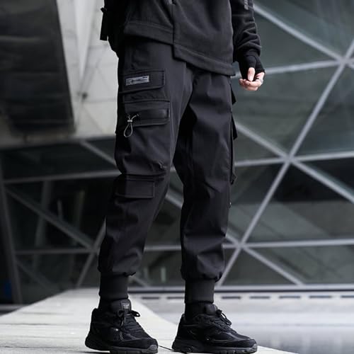 XYXIONGMAO Men's Black Fashion Tactical Streetwear Techwear Joggers Hip Hop Streetwear Sweatpants Cargo Pants for Men4