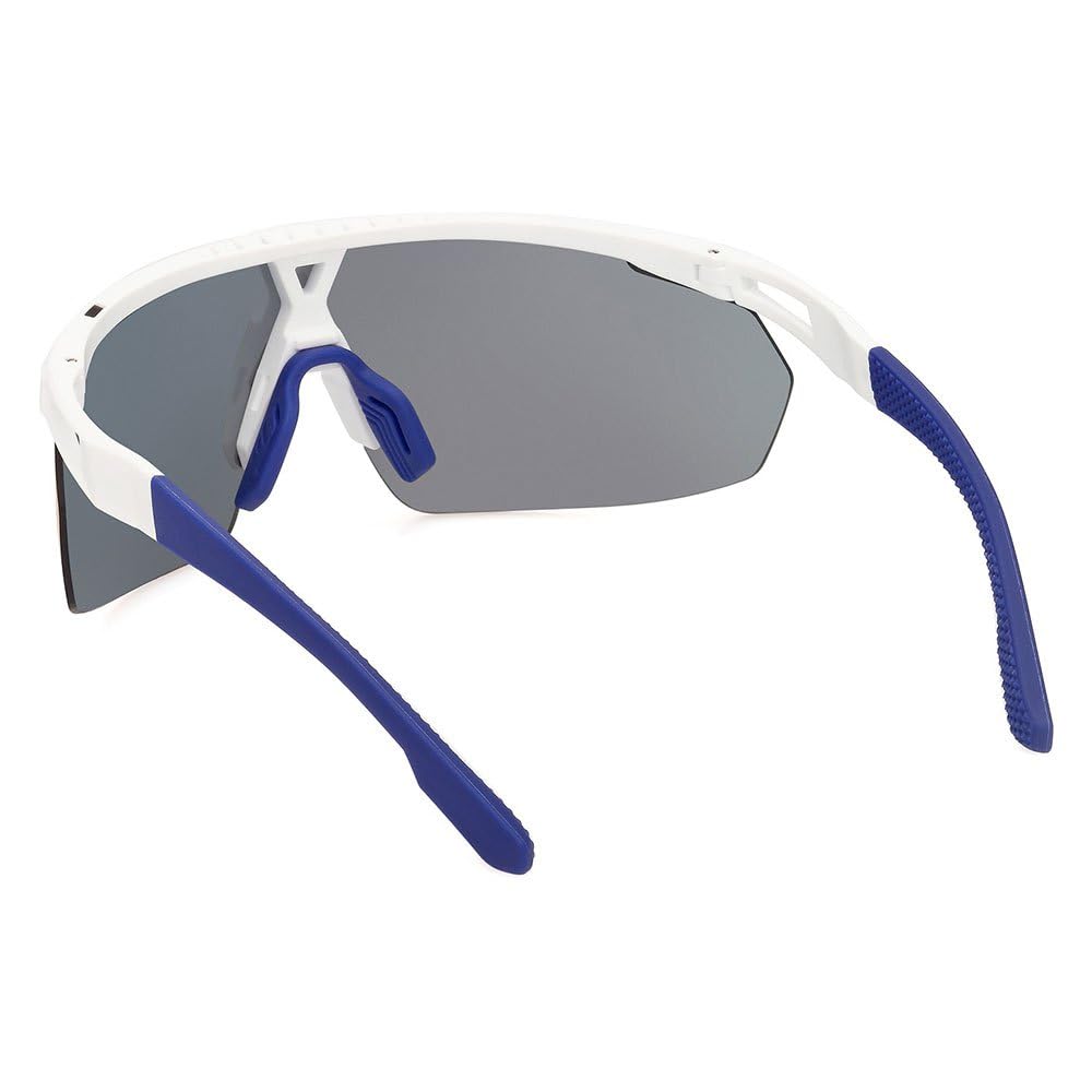 adidas Sport SP0094 Sonnenbrille Herren und Damen, Unisex Sportliche Dünne und Leichte Sonnenbrille, Bildschirm Linsenform, Inklusive Etui, Violette Farbverlauf Gläser, Weiß