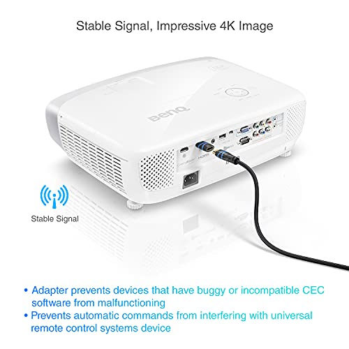 Image of BlueRigger 4K HDMI CEC Less Adapter (4K, UHD, ARC, 1080p, Ethernet) - HDMI Male to Female Adapter is Compatible with HDTV, TV Stick, Game Consoles, Laptops and More