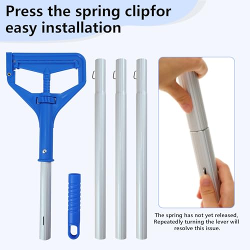 Image of 60 Inch Industrial Mop Handle Commercial mop Handle Heavy Duty Industrial mop Bucket mop Handles Heavy Duty Commercial mop Head Replacement and Handles mop Stick Replacement Mop Stick