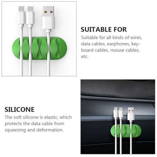 TEHAUX 4pcs organizadores de cables de silicona portátiles para escritorio, clips para cables para computadora miniatura 7