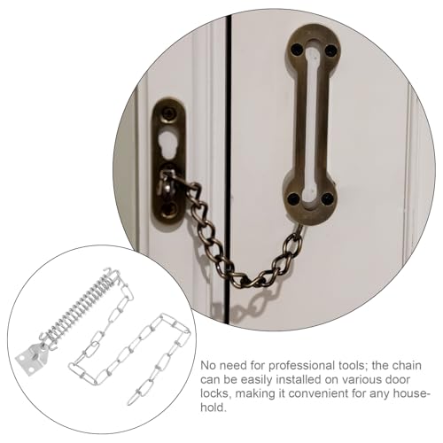 Cadena para puerta mosquitera HOMSFOU resistente con resorte protector 4