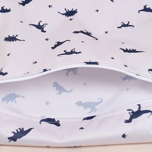 HappyFlute 2pcs Waterproof Bag Set - Cactus & Animal Pattern Wet/Dry Bag for Towels, Diapers, Swim & Beach Use, 10.2x14.4 inches (Dinosaur)