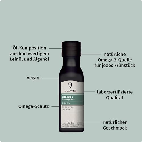 Dr. Budwig Premium Omega 3 DHA + EPA Öl Pur (100ml) – Ansicht 3