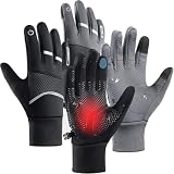 AENMTU 2 pares de guantes térmicos cálidos de invierno para hombres y mujeres para correr con dedos de pantalla táctil, nieve y esquí