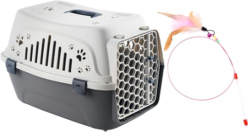 Pantress ペットキャリー ペットキャリーケース ハードキャリー 猫キャリーバック 持ち運び 犬用 ケージ ペット用 ケース ブルー 猫用 ハードキャリー ペット用キャリー キャリーバッグ 犬 旅行 おしゃれ 小型犬 防災 グッズ ハウス 散歩 プラスチック (ホワイト)