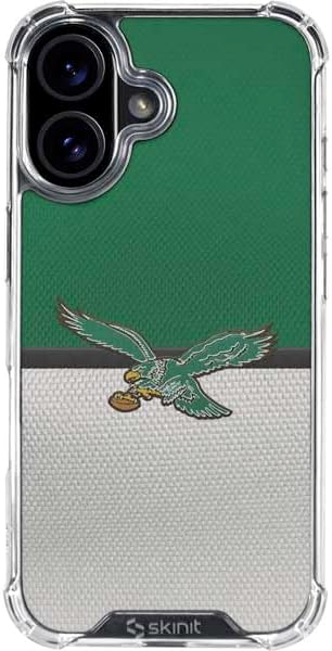 Skinit Clear Phone Case Compatible with iPhone 16 - Officially Licensed NFL Philadelphia Eagles Vintage Design