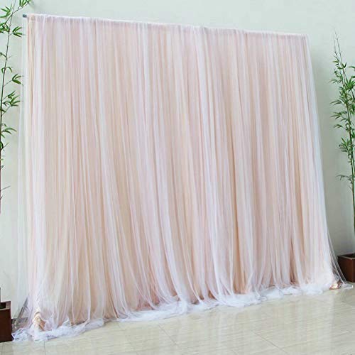 Black Friday 🔥 Champagne Tulle Chiffon Backdrop for Bridal Shower Wedding Ceremony Backdrops Curtains Newborn Baby Shower Backdrop Photo Booth Background Photography