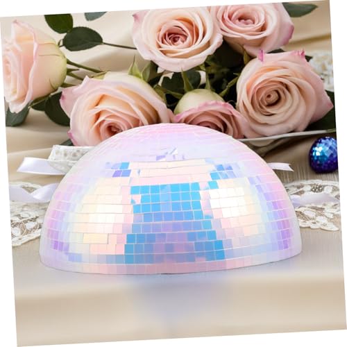 Bola espejada decorativa para hogar, hemisferio reflectante para escenario y adornos de árbol de Navidad, material de espuma y plástico para decoración de bodas, fiestas y discotecas miniatura 6