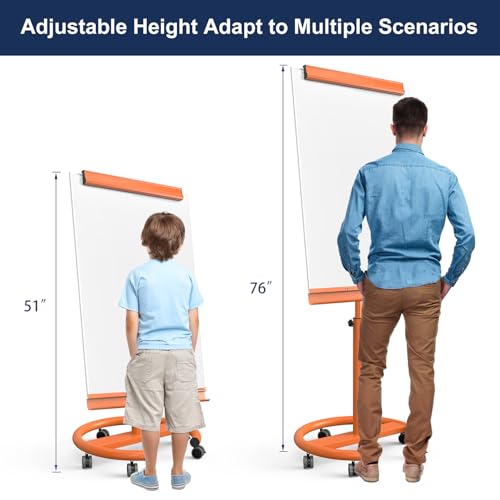 Image of TSJ OFFICE Rolling Whiteboard Standing - 40 x 26 Inches Mobile White Board