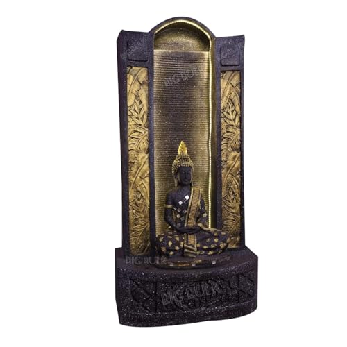 Image of Big Slate Buddha Fountain for Living Room Home Decor Garden Decoration and Drawing Room (Black Slate Buddha)