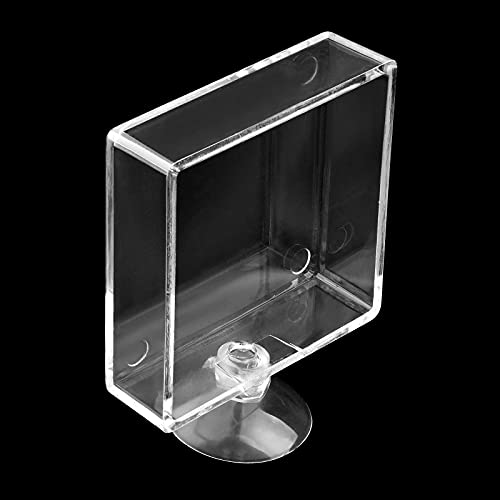 Dannisly Shrimp Feeding Dish Square Fish Tank Feeding Bowl Clear Acrylic Aquarium Feeder Bowl With Suction Cup #TOP6