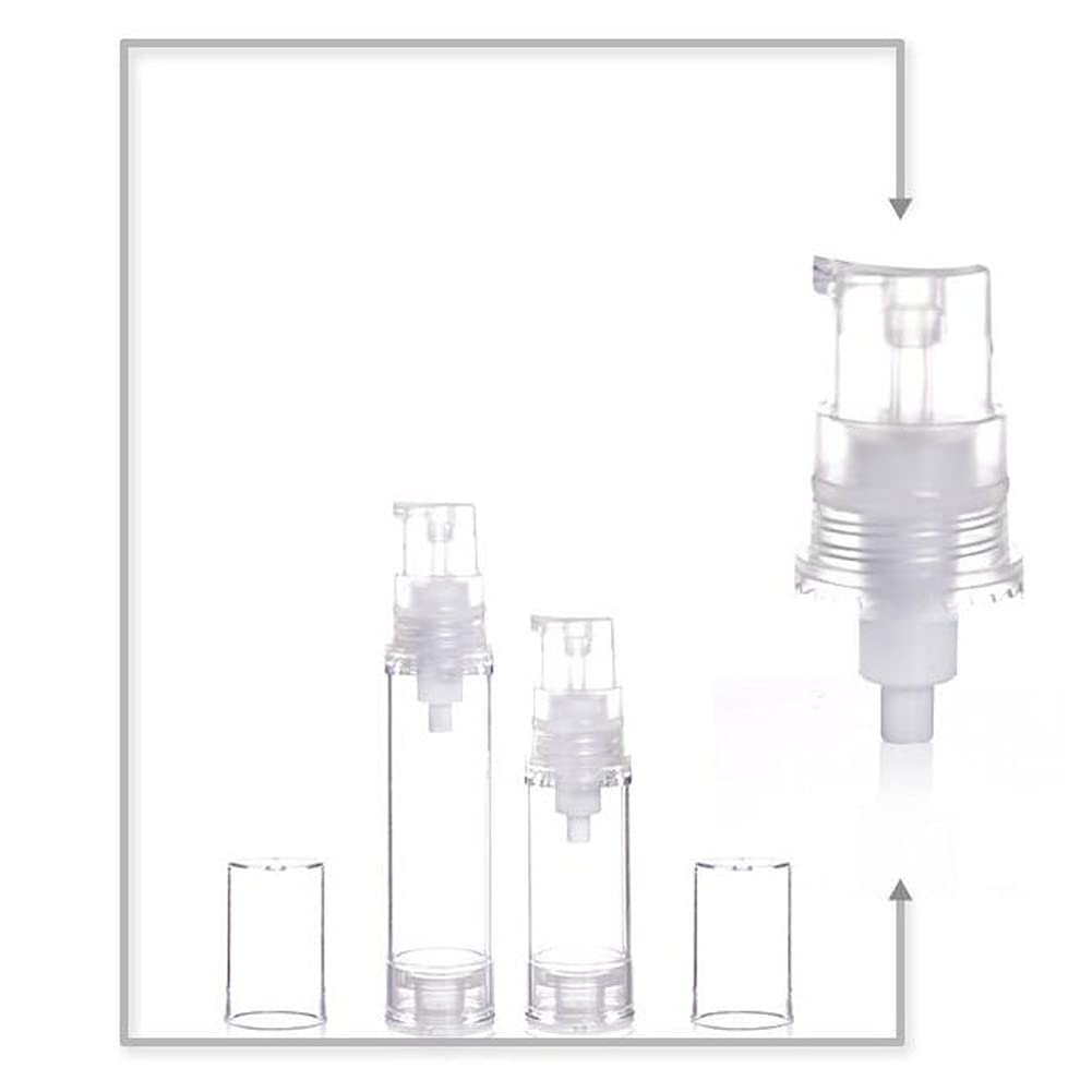 VASANA 12Pcs 15ML Empty Refillable Cosmetic Containers Cream Lotion Bottles Portable Clear Plastic Airless Vacuum Pump Bottle Sample Packing Toiletries Liquid Storage Vial Jars - Image 3