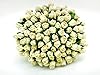 TH 100 Tiny. Ivory Color Rose Buds Mulberry Paper Flower Craft Handmade Wedding Size 0.17" Rose Paper Flower Scrapbook for so Many Card Craft Projects #5