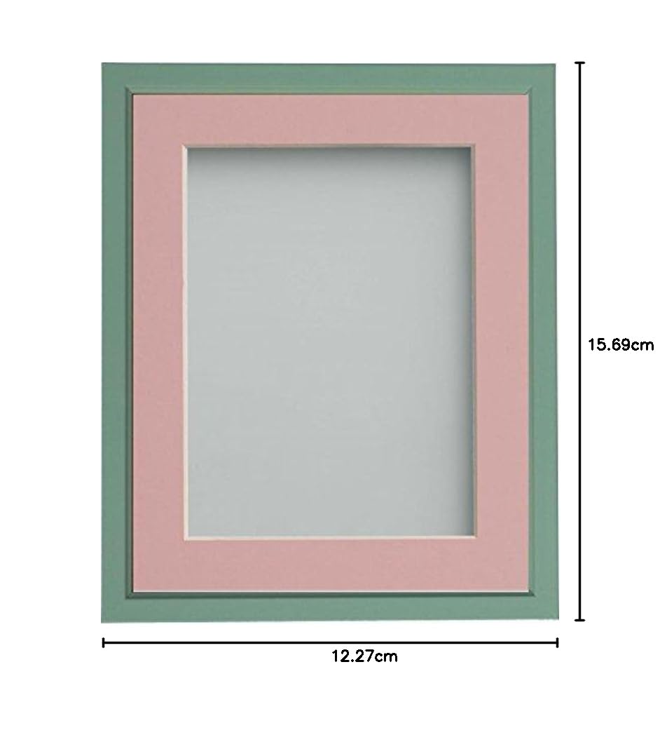 Frame Company Drayton Range A4 Green Picture Photo Frame with Pink Mount For Image Size A5 - 2