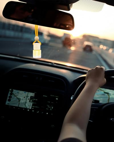 Image of ikeda fragrance Car Air Freshener, 2pcs 4ml Car Scents,45-Days Keep Fragrance,Automotive Hanging Diffuser Bottles,Remove Auto Odor Long-Lasting Fresh Air for Home Deodorizer (Glass, Vanilla)