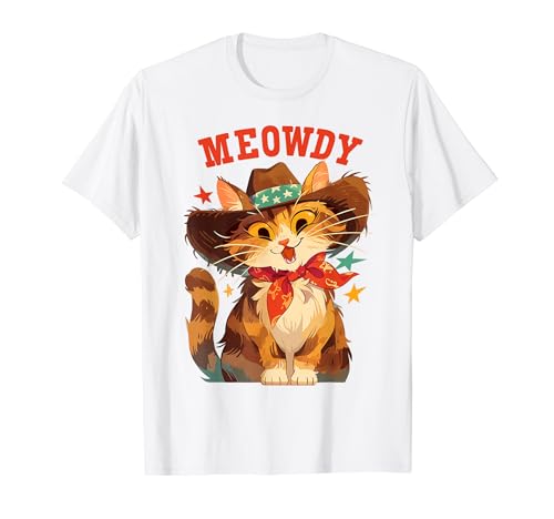 Meowdy Cat Cowboy Cowgirl | Funny Country Western Meme Maglietta