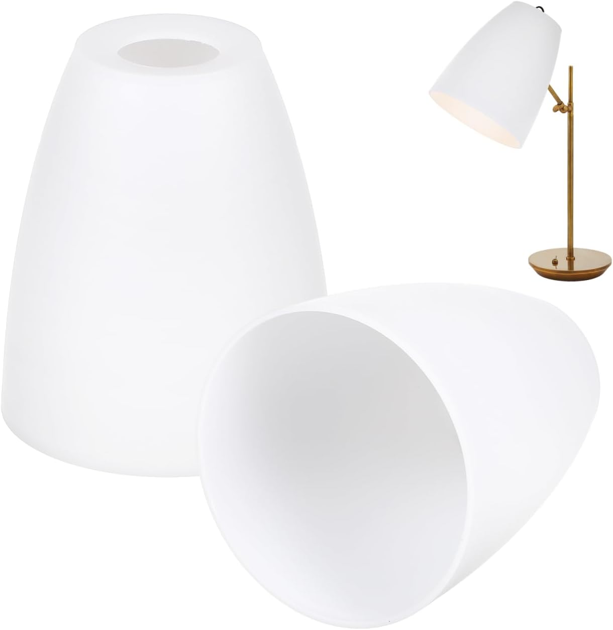 UKCOCO 2-Pack Plastic Lampshades for Desk and Table Lamps Replacement Lamp Shade Covers with Frosted Finish 4.52X3.93X1.96In Suitable for Home and Office Lighting