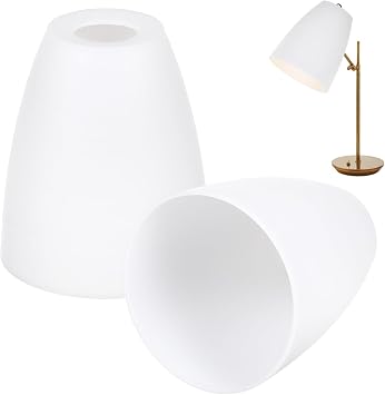 UKCOCO 2-Pack Plastic Lampshades for Desk and Table Lamps Replacement Lamp Shade Covers with Frosted Finish 4.52X3.93X1.96In Suitable for Home and Office Lighting