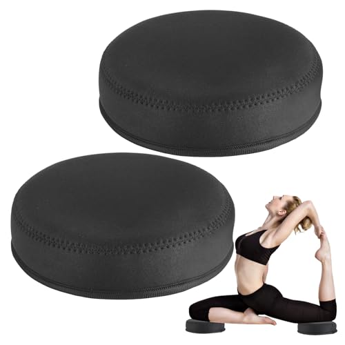 ECOESPTI Yoga Knee Pad 1.57 Inch Thick Memory Foam and EPE Foam Waterproof and Non-Slip for Knees Elbows Wrist Hands Head Yoga Pilates Work Out Kneeling Pad Exercise Mat 2 Black