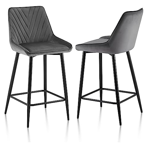 Tabourets de Bar LEMROE en Velours Cover