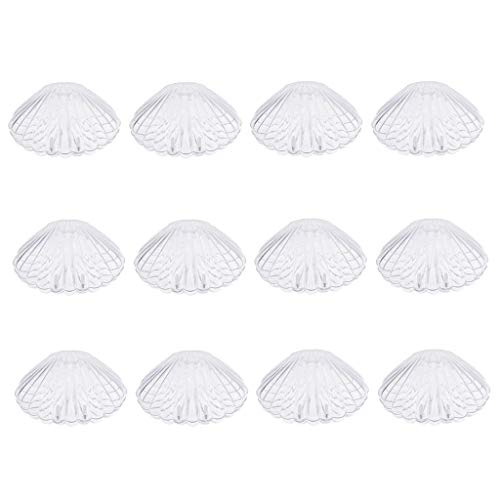 Tubayia 12 cajas de conchas para bombones, dulces, caja de regalo para bodas, fiestas de nacimiento, cumpleaños, bautizos (transparente)