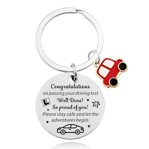 Congratulations Gift for New Driver Gifts Keychain for Men Women Passing Drivers License Test Gifts for Husband Boyfriend Driving Gift for Son Daughter Friends Present Driving Passer Keychains