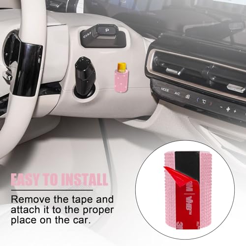 Image of Upright Car Chapstick Holder, Bling Insulating Lip Balm Holder,Rhinestone Car Accessories for Women Interior ,Suitable for Most Vehicles. (Pink)
