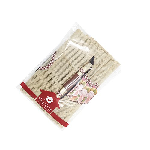 Tuutyss Set Of 5 Hanging Reusable Storage Mesh Bag Vegetable Bag For Fruit,Garlics,Potatoes,Onions Or Garbage Bag Organizer (5Pcs-Beige) #TOP4