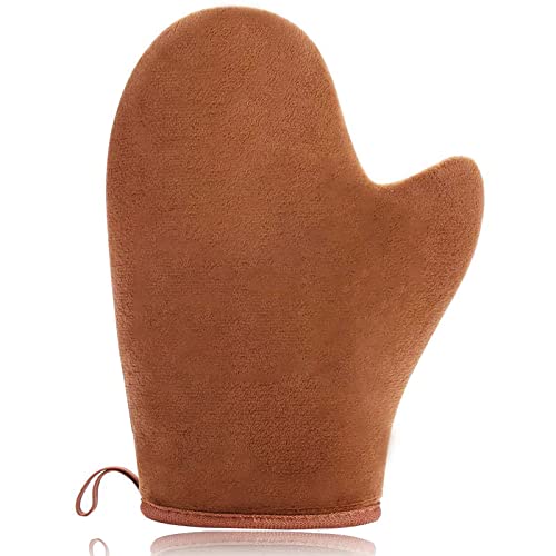 Conilah Tanning Mitts Self Tanner - Velvet Self Tanning Mitt Applicator Self Tanner Mitt Applicator Tanning Glove for Self Tan Mitt Sunless Self Tan Applicator for Tanning Lotion, Sprays, Brown