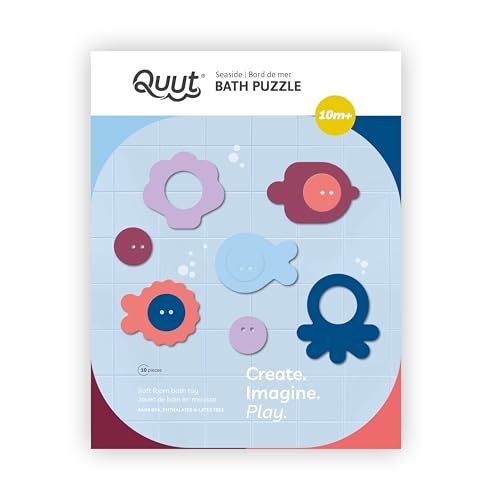 Quut Opia - Puzzle da bagno al mare per bambini | Giocattolo da bagno in schiuma morbida, 10 pezzi, senza BPA, stimola le capacità motorie fini e creatività, da 10 mesi