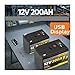 Ultra-large Capacity 12V 200Ah Lithium LiFePO4 Deep Cycle Battery, For Solar/Wind Power,Small UPS,Lighting,and More(12E 200Ah Charger)