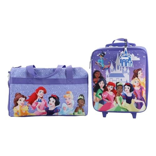 Disney Princess Castle & Princesses 3-Piece Youth Duffle Bag Travel Set With Pilot Case & Luggage Tag