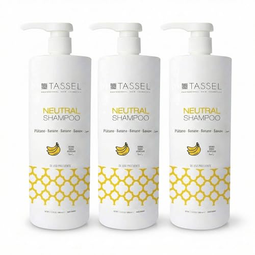 Champú Profesional Neutro Plátano 1L x3 – Champú Uso Frecuente Todo Tipo de Cabello – Limpieza Suave Diaria – Formato Ahorro Peluquería (Pack 3)